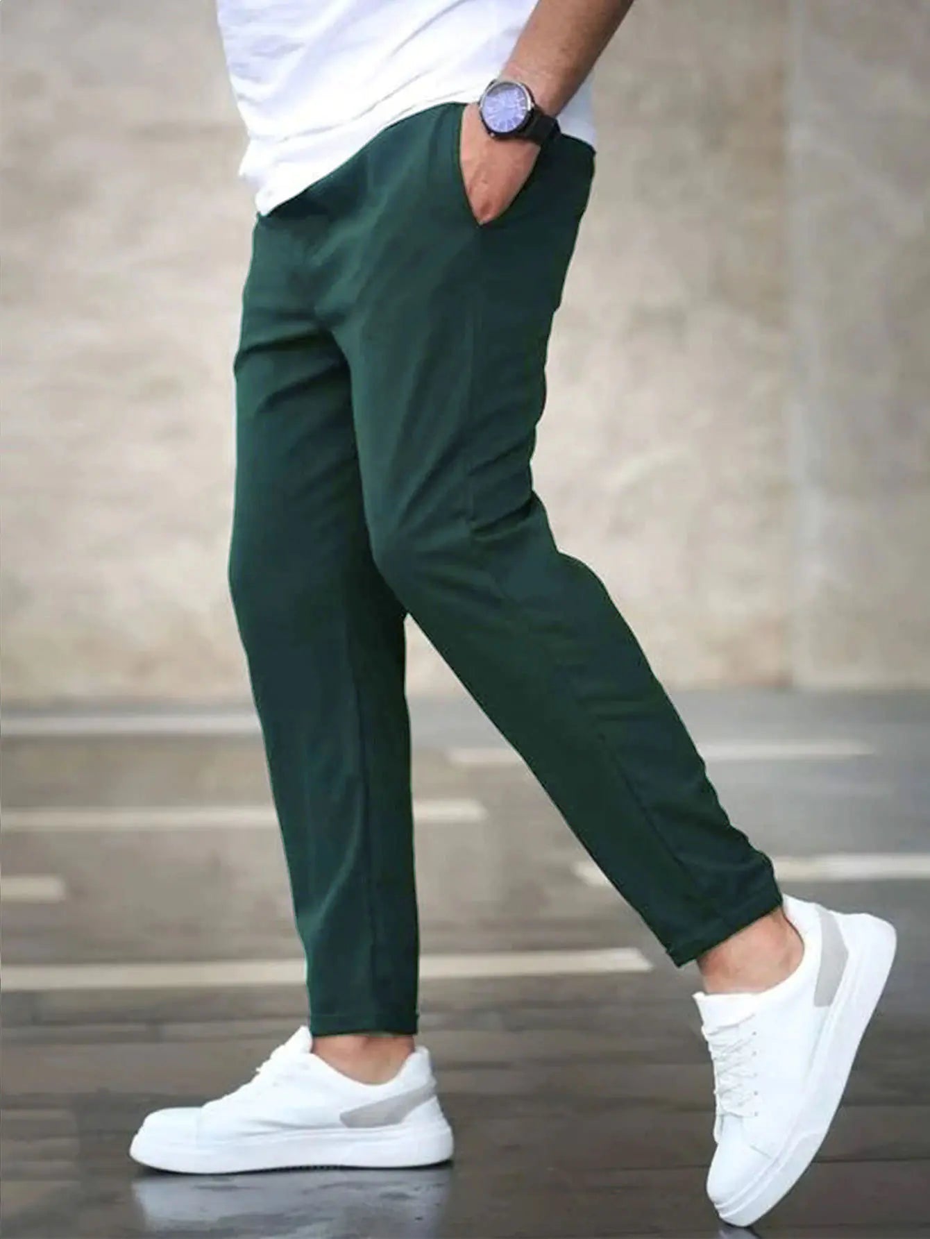 Men's Slim Fit Cropped Trousers