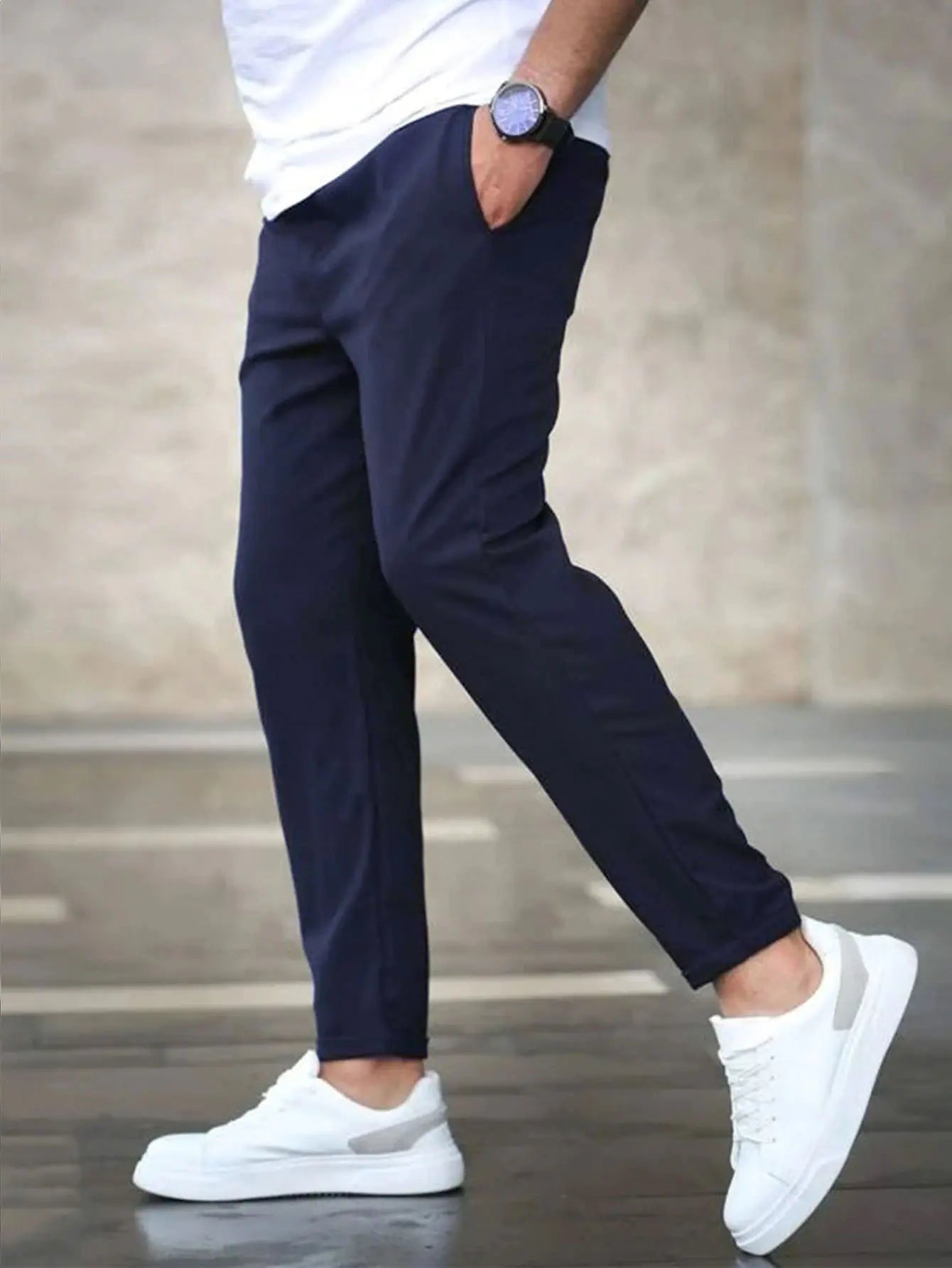 Men's Slim Fit Cropped Trousers