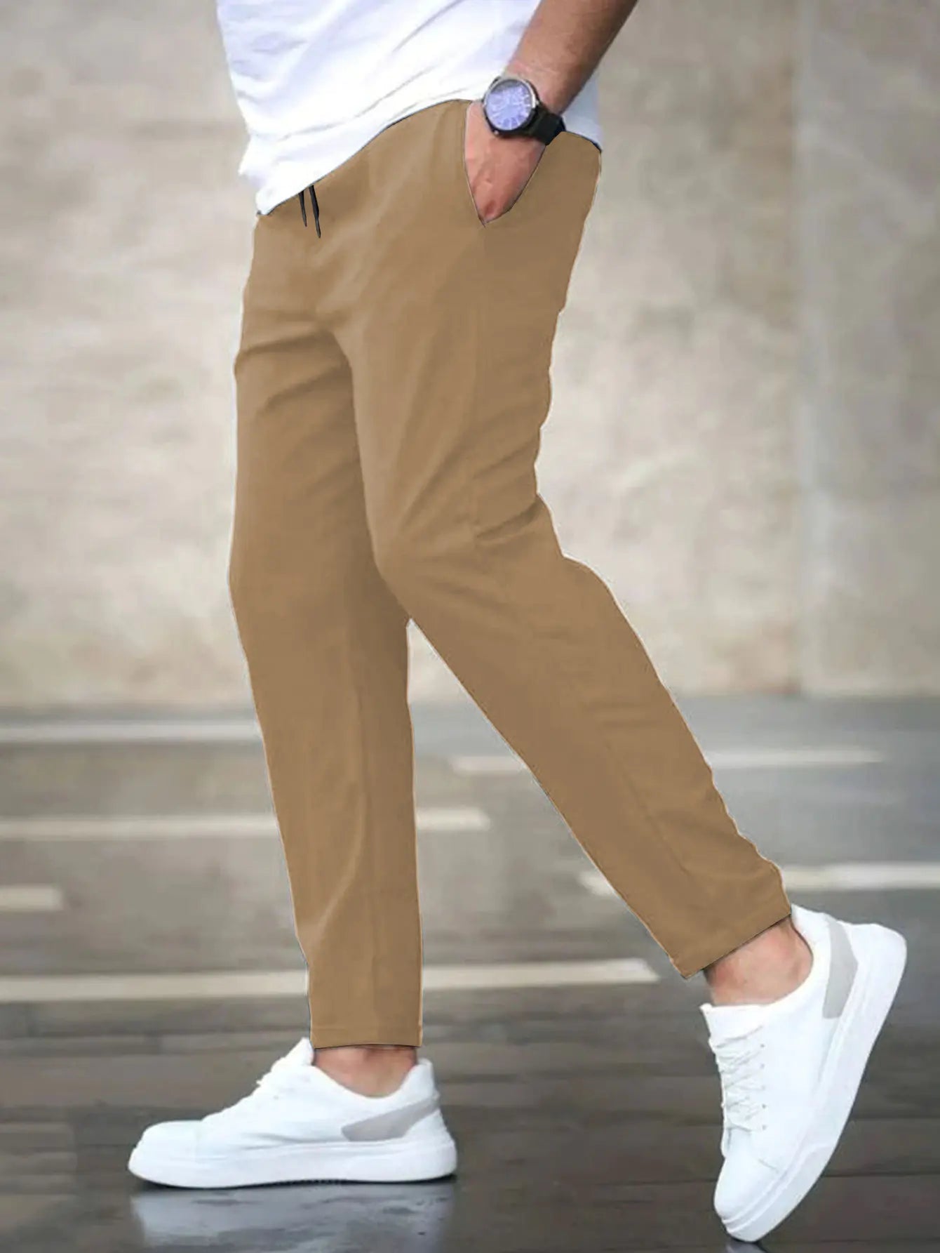 Men's Slim Fit Cropped Trousers