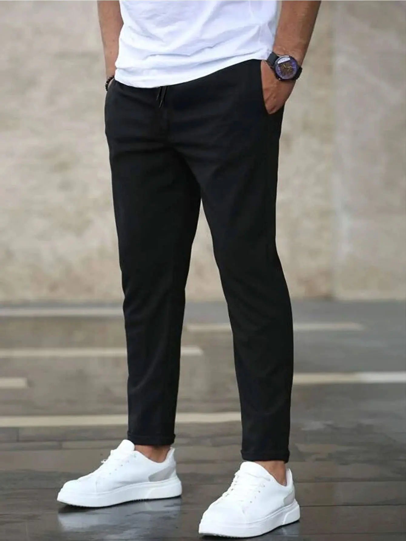 Men's Slim Fit Cropped Trousers