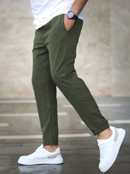 Men's Slim Fit Cropped Trousers